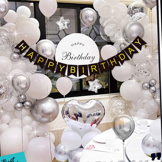 생일 풍선 세트, 성인 생일 파티 장식 용품, 다양한 크기(18, 12, 10, 5인치), 라텍스 풍선 가랜드 아치 키트 (파티, 졸업식, 결혼식, 휴일, 생일 축하 장식용)
