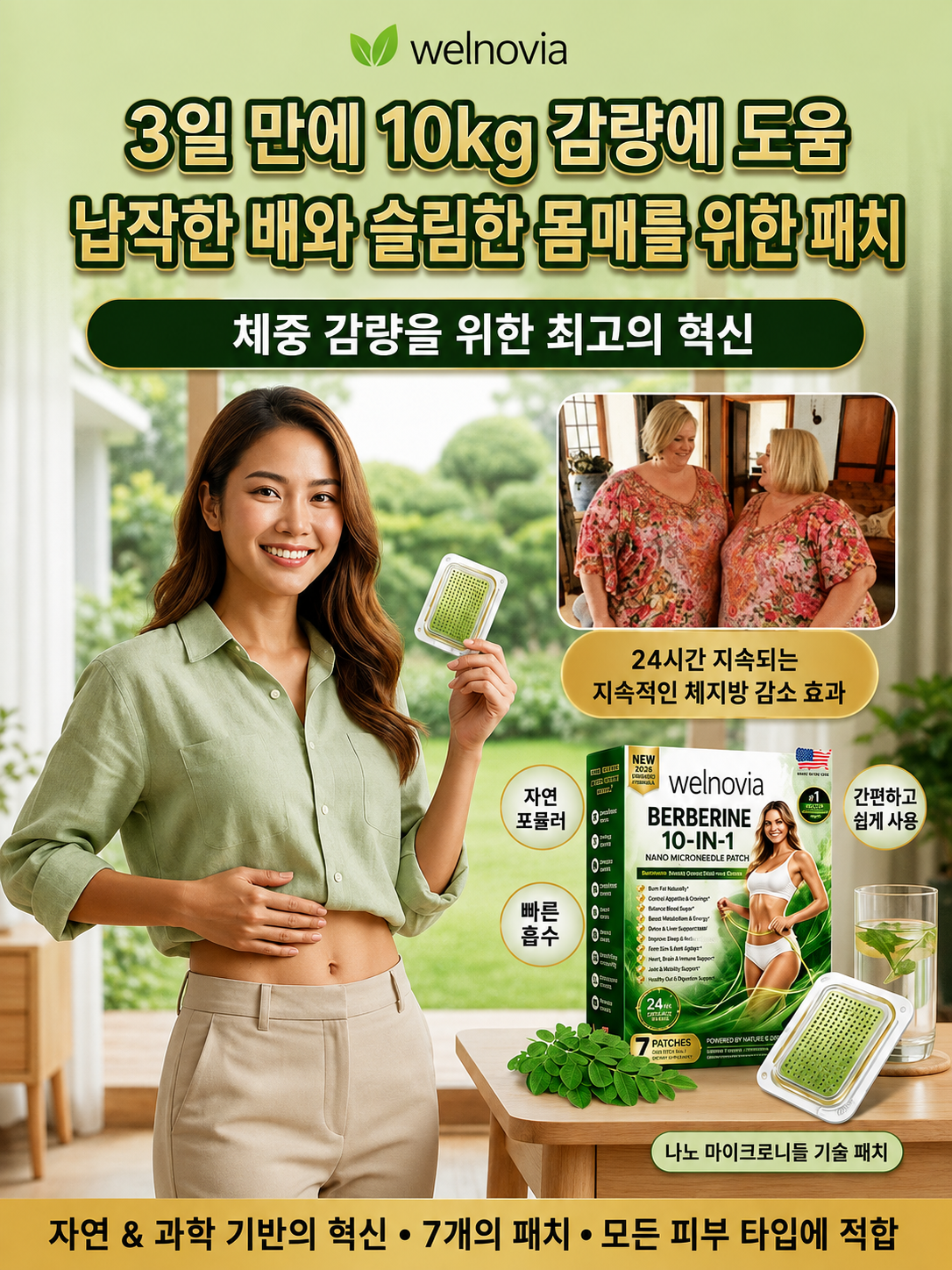 【3일 누워만 있어도 10kg 감량】 나노 지방 연소 패치