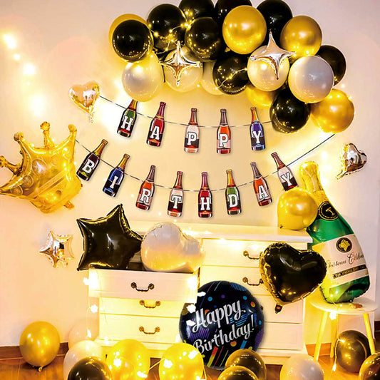 생일 파티 장식용 풍선, 황금 왕관 모양, 다양한 크기(18, 12, 10, 5인치), 라텍스 풍선 가랜드 아치 세트 (파티, 졸업식, 결혼식, 휴일, 생일 축하 장식용)